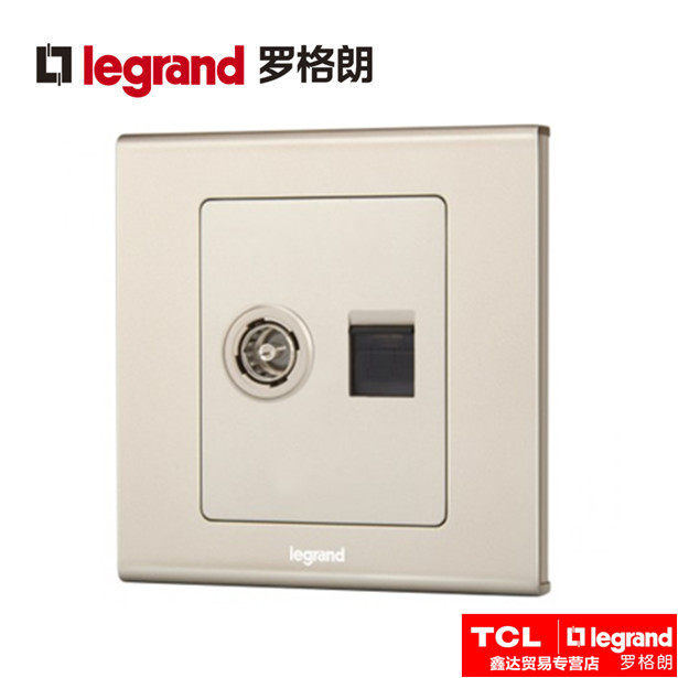TCL Roglang Switch Socket Comfort square Milan Gold Computer TV Internet wired connection socket