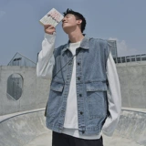 Tide, мужской ретро джинсовый осенний жилет, футболка без рукавов, куртка, оверсайз