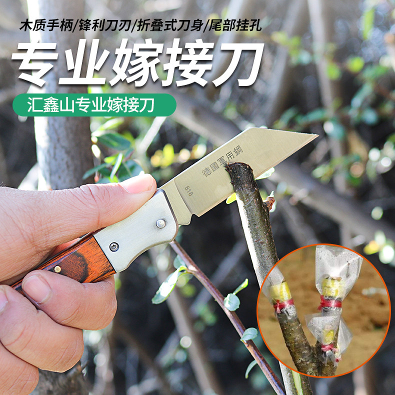 Grafting knife bud grafting knife seedling tree tree folding knife outdoor portable knife grafting artifact handmade wood cutting knife
