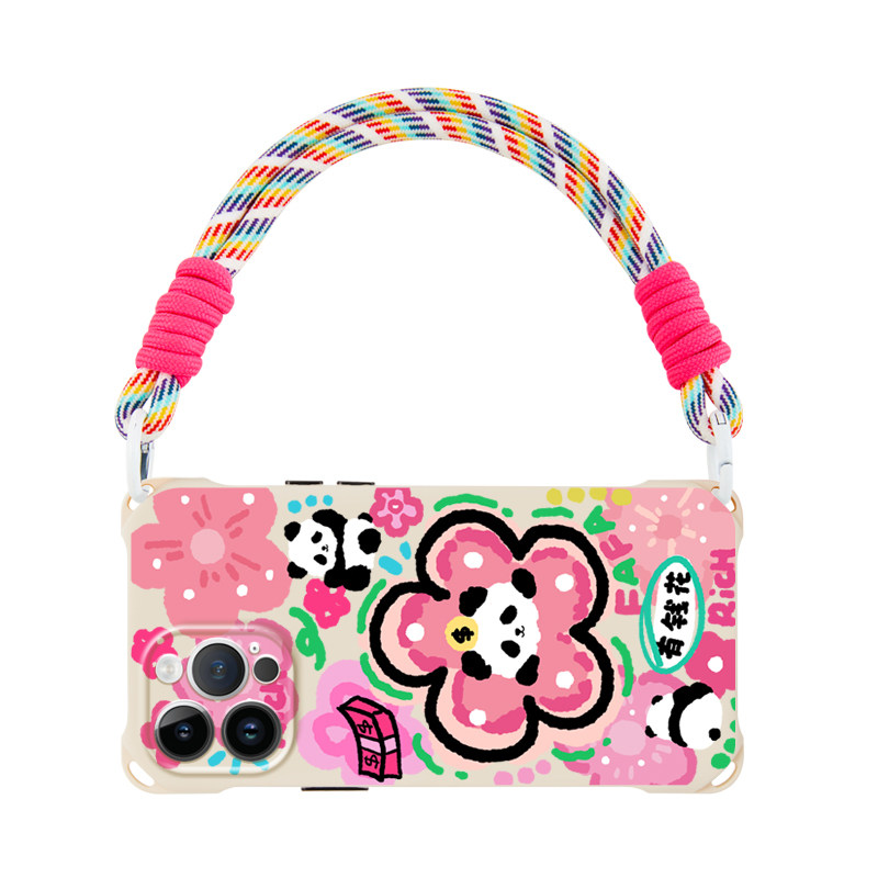 Style 11 — Panda Fortune Flower Crossbody Stand 11 Phone Case