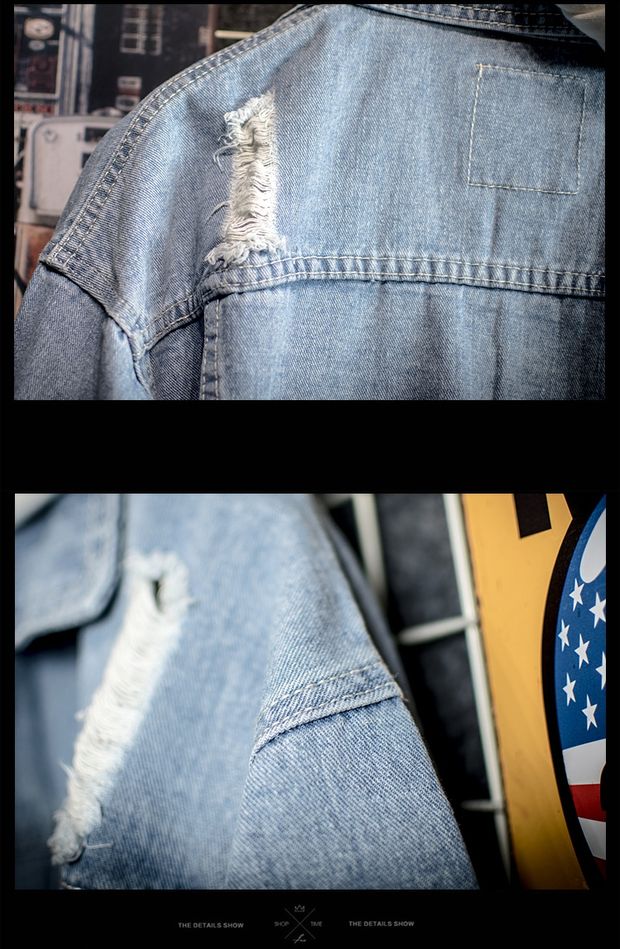 Mùa xuân 2018 và áo khoác mới cho nam rộng rãi Áo khoác denim phiên bản Hàn Quốc của xu hướng áo khoác nam đẹp trai sang trọng - Cao bồi quan ao nam