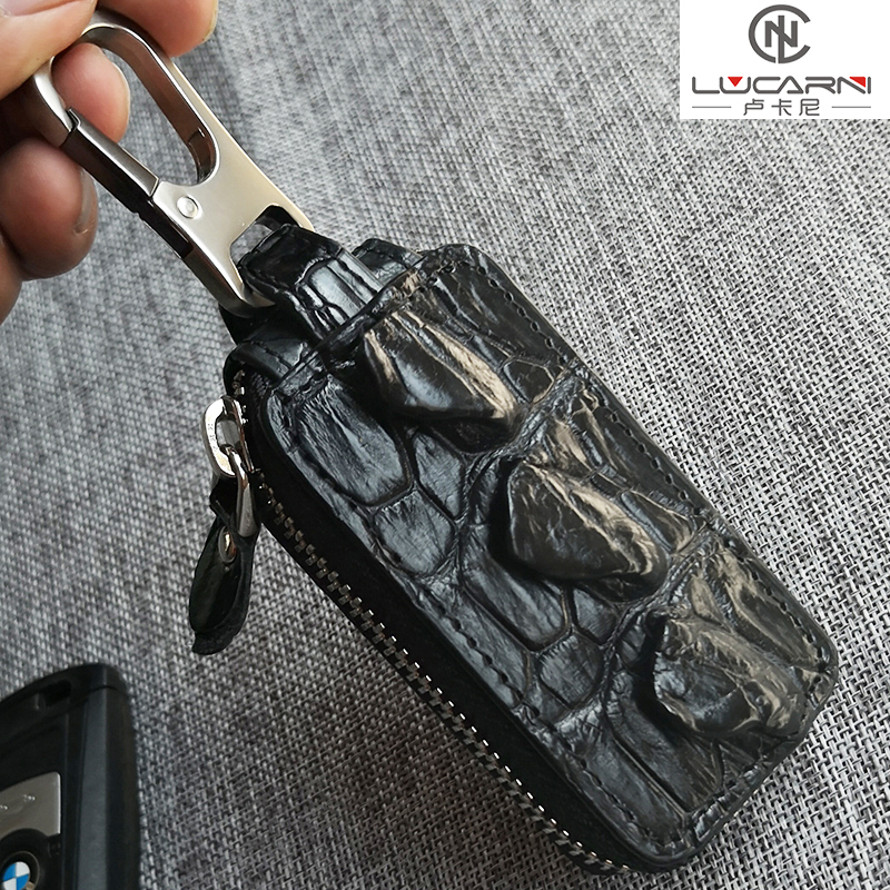Lucani Thai avocado leather car key bag men and women universal genuine leather car key cover men crocodile key buckle
