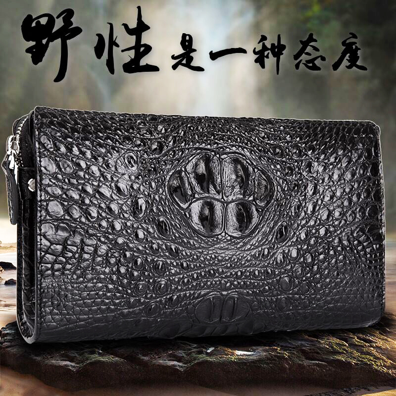 New Thai avocado leather male handbag large capacity genuine leather hand grab bag casual business long version wallet man bag