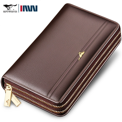 Septwolves, вместительная и большая сумка с петлей на руку, элитная маленькая сумка клатч, бумажник, из натуральной кожи, новая коллекция