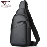 Septwolves, мужская нагрудная сумка, сумка на одно плечо, кожаный рюкзак, из натуральной кожи, воловья кожа