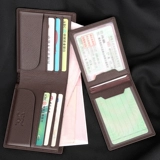 Septwolves, мужской бумажник, защитный чехол для водительских прав, картхолдер, из натуральной кожи, 2 в 1