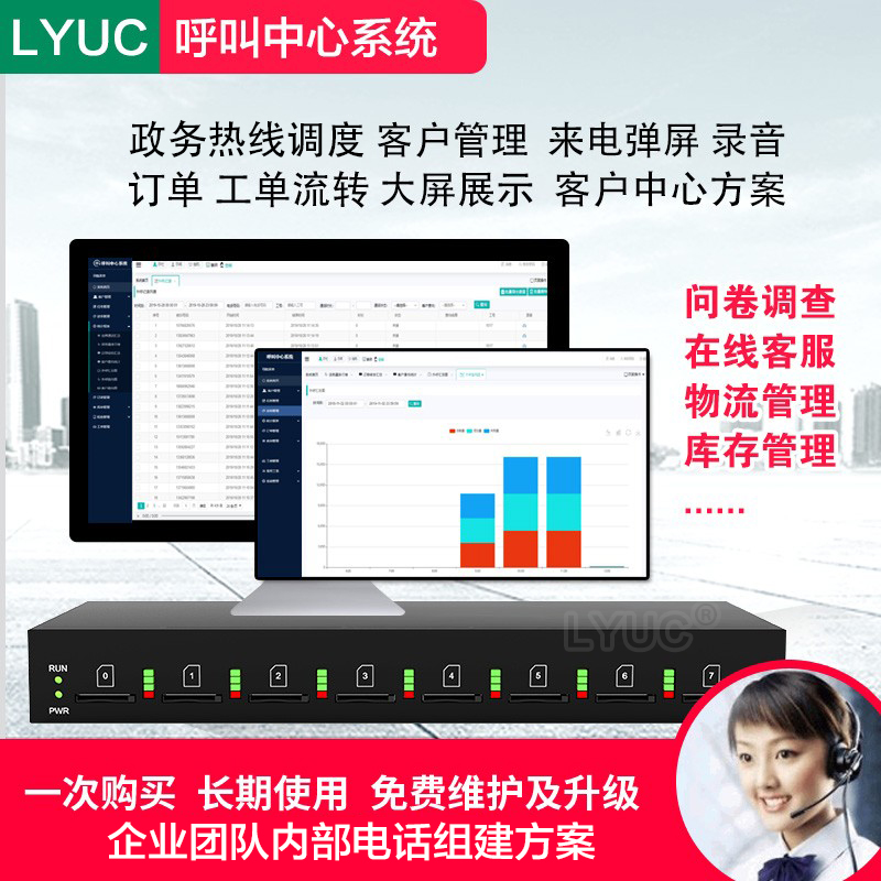 Call Center System Customer Service Recording Management Customer CRM Work Orders Outbound Call Telemarketing Integrated Office