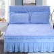 Ins quilted đệm san hô lông cừu váy đơn mảnh màu flannel giường bìa cô gái tấm trái tim bảo vệ bìa váy giường