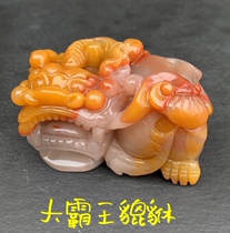 Yunnan natural yellow dragon Jade overlord hand piece ornaments three color old material chicken oil Yellow Town House delivery certificate