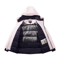 Bosideng childrens down jacket girls winter windproof ski jacket medium and large childrens thickened outdoor sports parent-child style