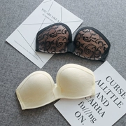 Áo cưới quây của phụ nữ Vô hình Bra Half Cup Bra Trượt Beauty Back Đồ lót quây mỏng Mùa hè đen