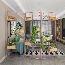 Nordic style ins creative Net red partition decoration home folding screen decoration bedroom partition wall metal screen