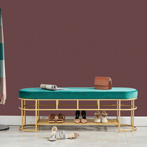 Nordic living room golden shoe bench entrance storage shoe rack bedroom bed tail stool clothing store rest sofa chair