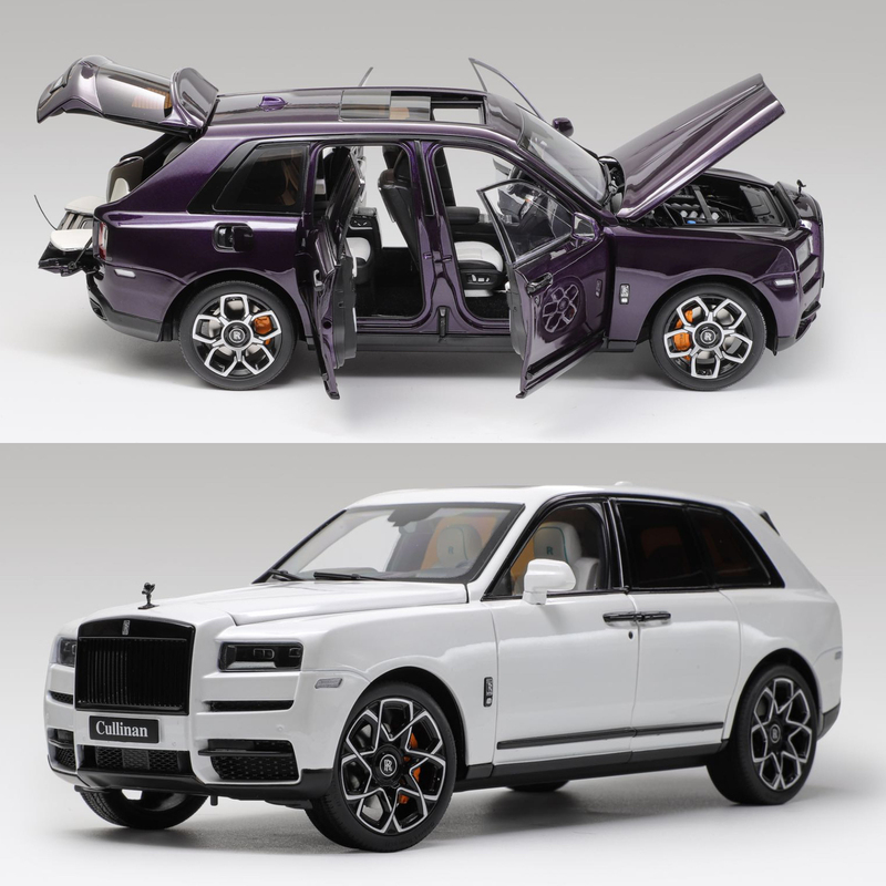 New Rolls-Royce Cullinan Bb Oem Leather Case 1:18 Scale Alloy Full Car Model White