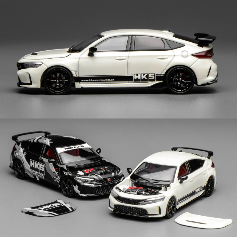 Honda Civic Type R Fl5 Hks Livery White Mh 1:64 Alloy Openable Model Car Honda Civic Type R Fl5 Hks Livery White Mh 1:64 Alloy Openable Model Car