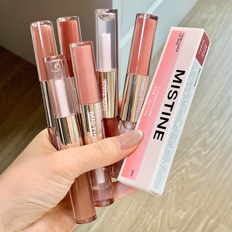 Mistine Double-Ended Lip Glaze D02 Slightly Tipsy Non-Stick Cup Lip Glaze D04 Water-Gloss Long-Lasting Lipstick D05 Mistine Double-Ended Lip Glaze D02 Slightly Tipsy Non-Stick Cup Lip Glaze D04 Water-Gloss Long-Lasting Lipstick D05