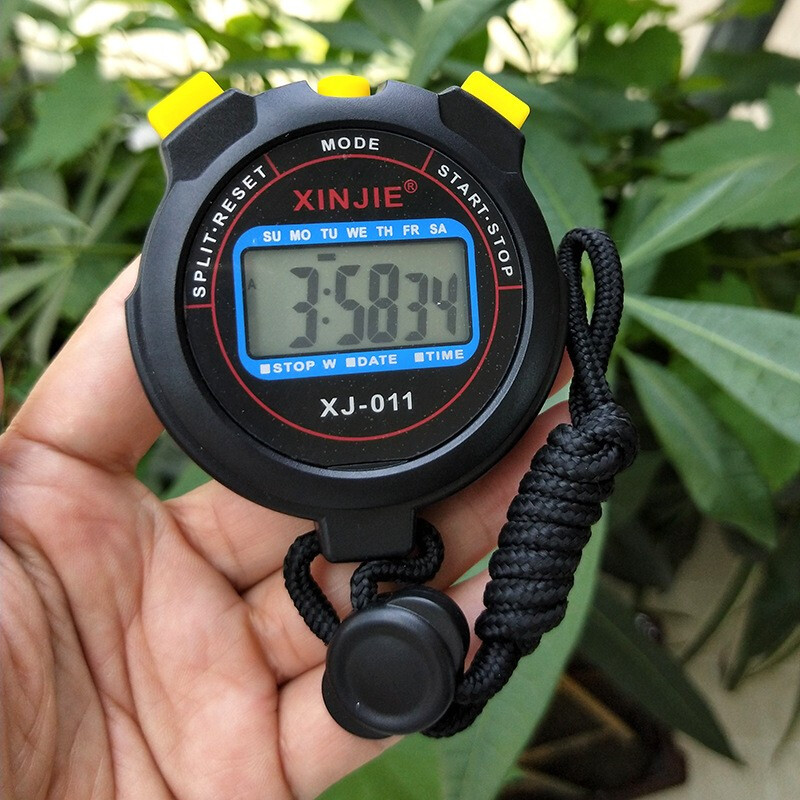 Stopwatch track and field timer student referee competition with running sports professional fitness training referee electronic stopwatch