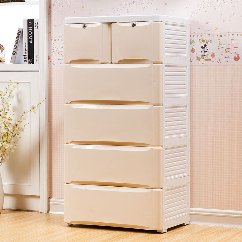 Thickened large baby wardrobe drawer storage cabinet storage box baby children's plastic chest of drawers finishing toy cabinet