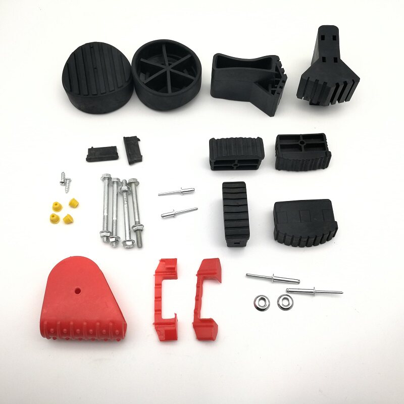 O Peng Bamboo Festival Lift Ladder Round Foot Sleeve Aluminum Alloy Herringbone Ladder Plastic Accessories Domestic Ladder Repair Nese Sole Mat