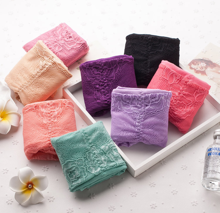 Quần lót nữ chất liệu cotton cao eo gợi cảm trong suốt ren kích thước lớn liền mạch quần short chất béo cotton cotton thoáng khí mùa hè quần lót cotton