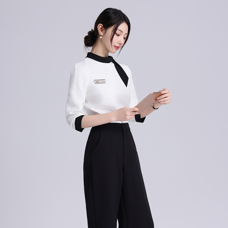 Beauty Salon Work Clothes for Women, Hotel Front Desk, Dental Clinic, Tea House, Gold Shop, Ear-Picking Spa Technician, Summer Beautician Suit Beauty Salon Work Clothes for Women, Hotel Front Desk, Dental Clinic, Tea House, Gold Shop, Ear-Picking Spa Technician, Summer Beautician Suit
