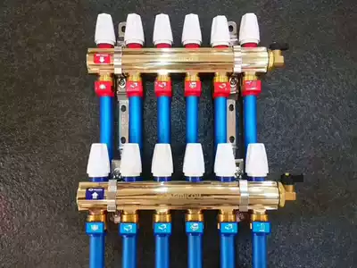 Floor heating water separator double valve household large flow all-copper integrated die-casting constant temperature intelligent 16 20 floor heating pipe