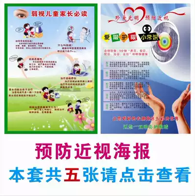 Eye exercise poster to prevent myopia slogan School to prevent myopia wall chart to prevent myopia poster