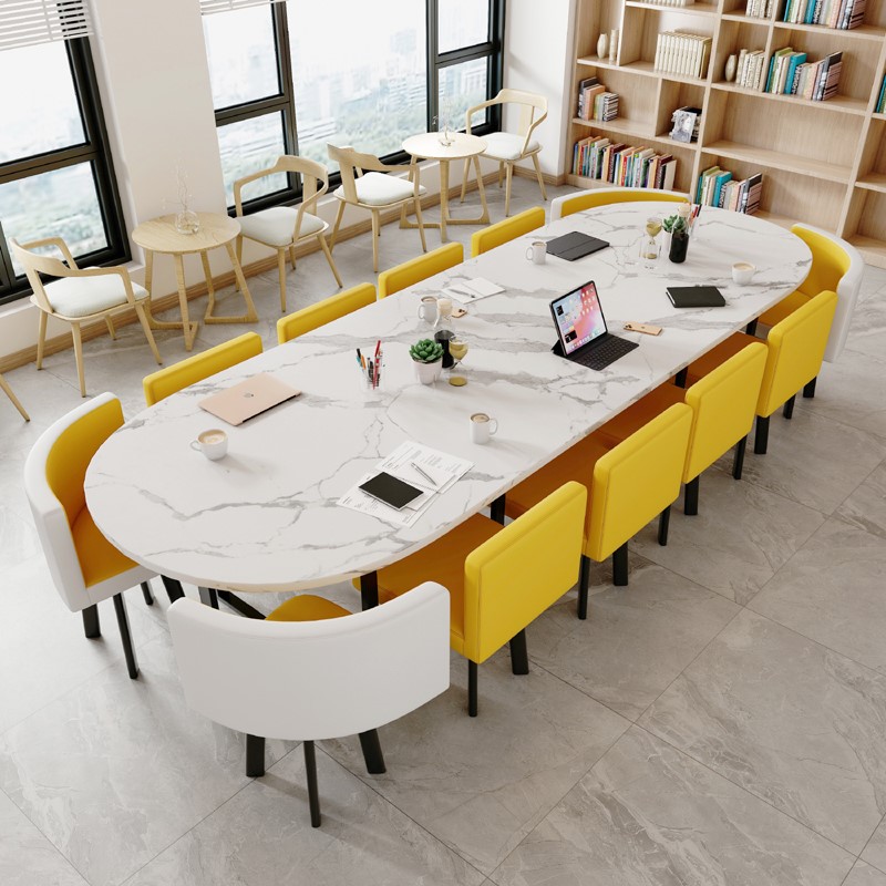 Conference Table Oval Long Table Brief Modern Negotiation Strip Table Office Desk 8-12 People Reading Room Table And Chairs Combination