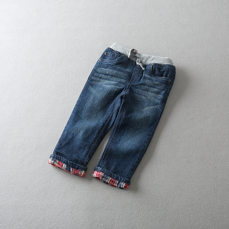 Quần áo trẻ em mùa đông thun eo thoải mái ấm áp quần âu trẻ em Phiên bản Hàn Quốc của quần jeans rách I3I4 hoang dã quần bò bé gái 
