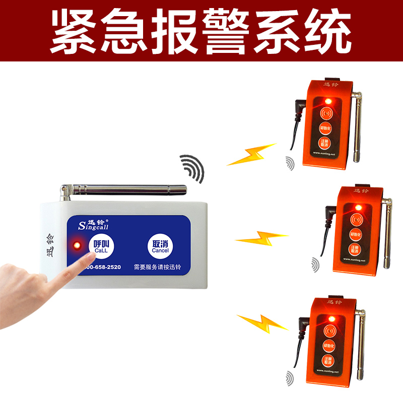 Wireless Audible And Audible Alarm Bathing Center Sauna Foot Bath Clubhouse Emergency called instrumental alarm system Wireless Calling Instrumental