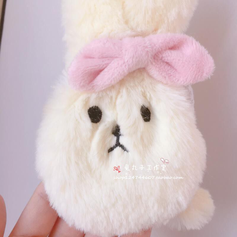 Плюшевый маленький милый кролик с бантиком, сумка через плечо, кошелек, на шнурках OTHER / Other 