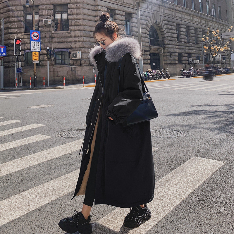 2025 Winter New Long Over-The-Knee Waist-Tightening Parka Cotton Coat Popular Style with Extra Fleece and Thickened Cotton Jacket for Women 2025 Winter New Long Over-The-Knee Waist-Tightening Parka Cotton Coat Popular Style with Extra Fleece and Thickened Cotton Jacket for Women