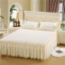 Hàn Quốc công chúa ren giường váy dày bedspread bông mảnh duy nhất của doanh nghiệp giường ren giường trải giường vỏ bảo vệ che 1.8m - Váy Petti váy giường đẹp	 Váy Petti