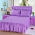 Hàn Quốc công chúa ren giường váy dày bedspread bông mảnh duy nhất của doanh nghiệp giường ren giường trải giường vỏ bảo vệ che 1.8m - Váy Petti