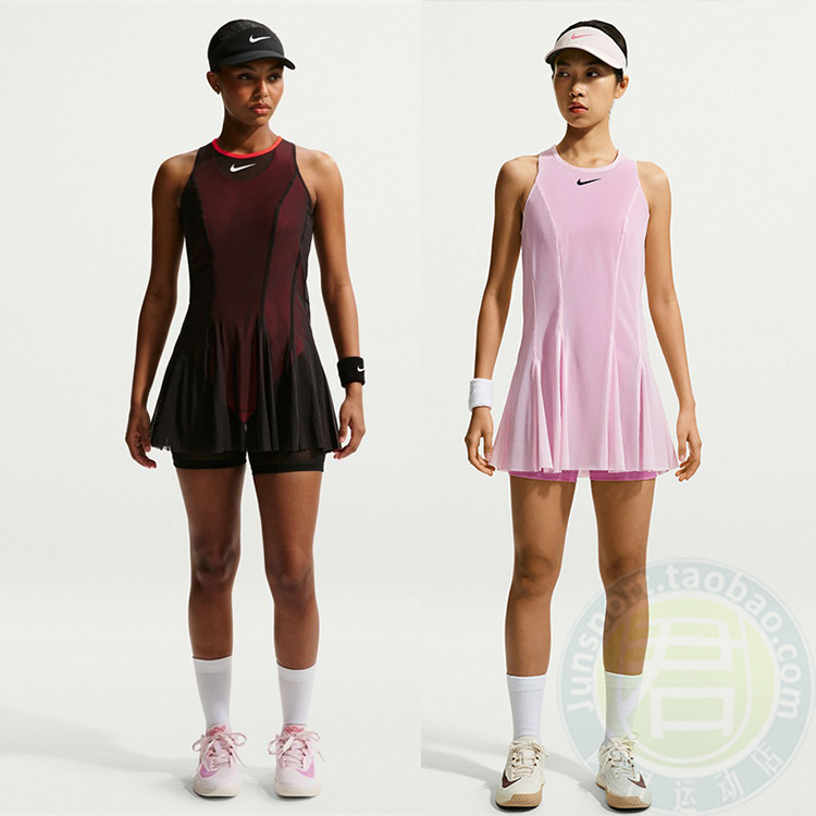 Nike Tennis Dress for Women 2026 French Open Sabalenka Style Sleeveless Tank Top Sports Dress Long Skirt Iv5702