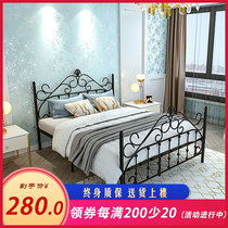 European simple environmental protection Wrought iron bed 1 2 meters single iron frame bed 1 5 1 8 double adult childrens dormitory iron bed