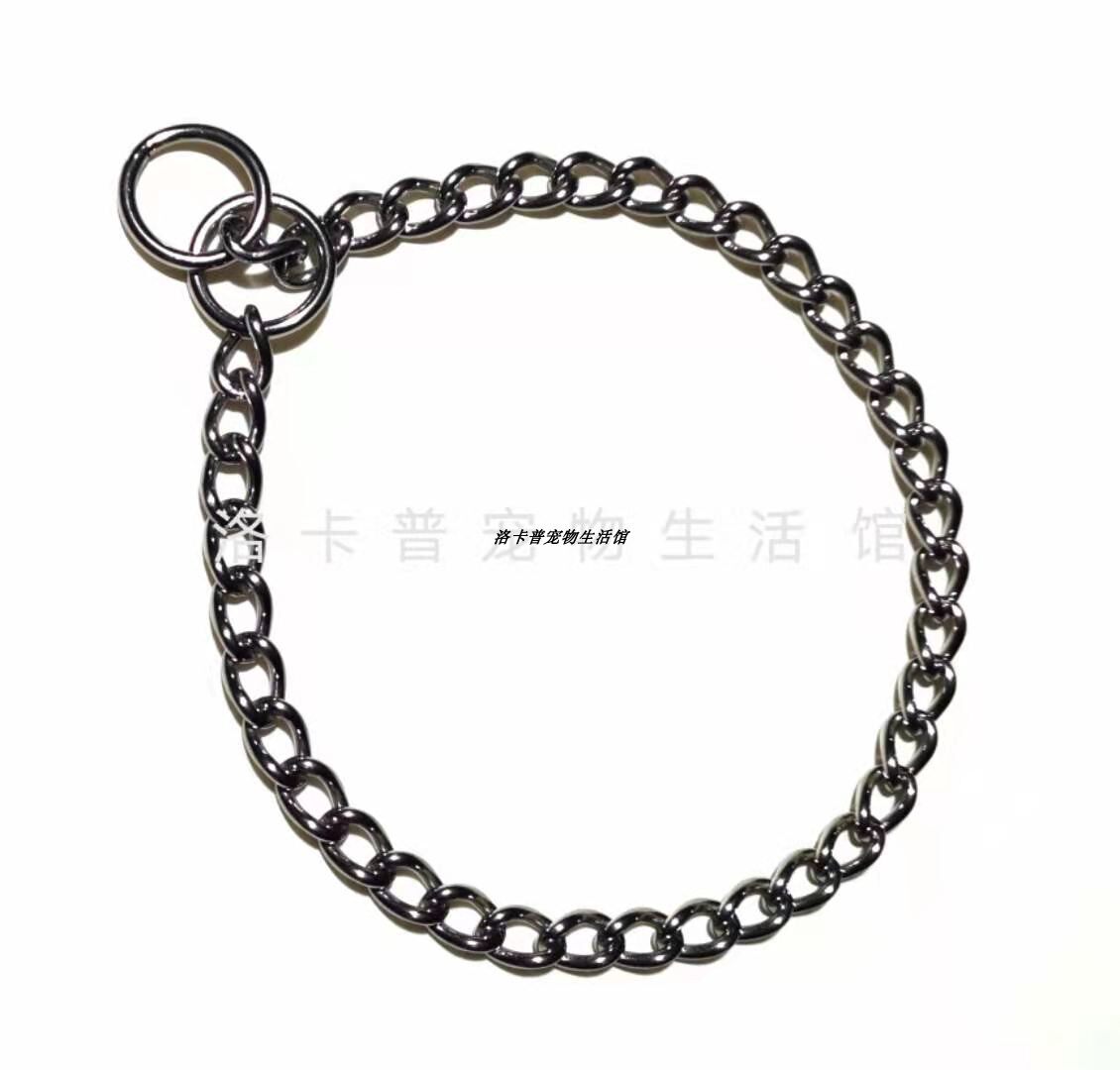Stainless steel dog neck ring bites in constant circle P chain training pooch special