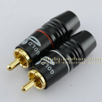 Black Snake King Gold Snap Pure Copper Needle Hair Burning Grade Lotus Head RCA Connector AV Plug 