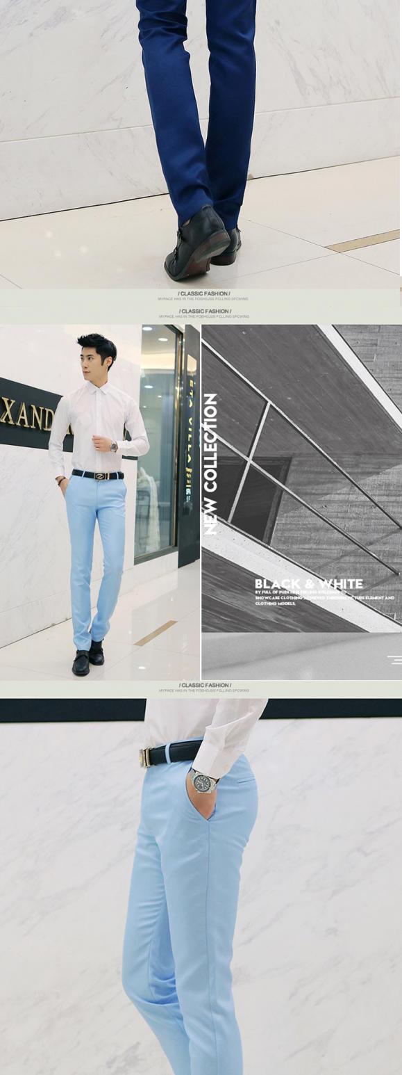 Quần lửng nam mùa hè Phiên bản Hàn Quốc của phần mỏng phù hợp với quần công sở dành cho giới trẻ quần tây đen