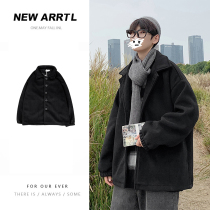 Ins port wind wool coat men's long autumn and winter new windbreaker Korean fashion casual tit coat