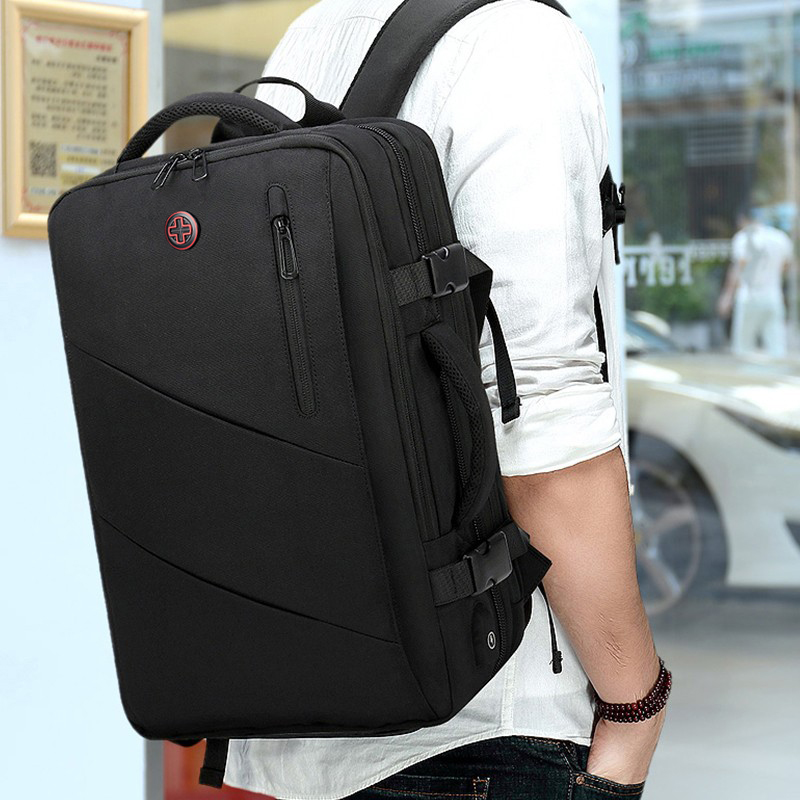Swiss Sergeant Knife Backpack Business Men Expansion Computer Backpack Dry Wet Separation Large Capacity Travel Business Bag