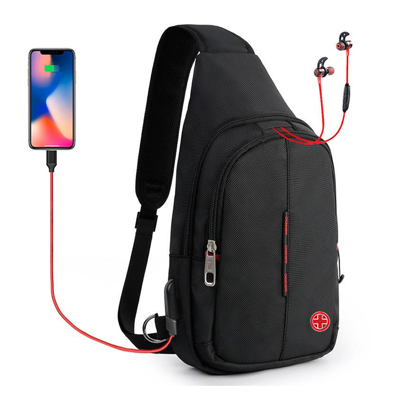 Swiss Sergeant Knife Shoulder Bag Men's Messenger Bag Large Capacity Fashion Trend Multifunctional Casual Men's Bag Chest Bag