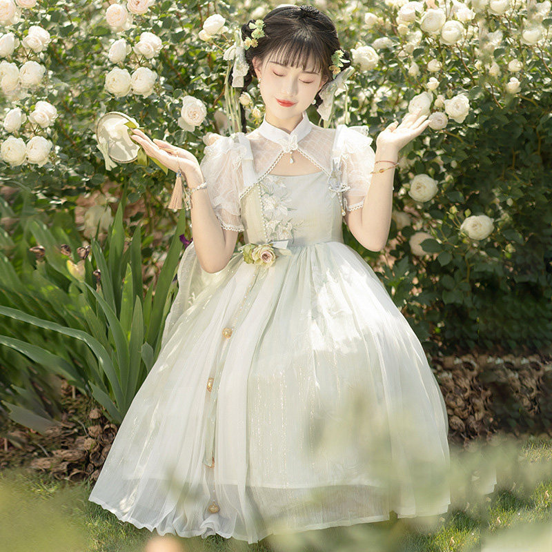 原创正版洛丽塔风吟百合JSK新中式国风甜系少女连衣裙_lolita洛丽塔_淘宝游戏网