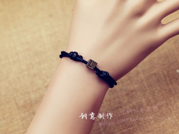 Phiên bản tiếng Hàn của cá tính handmade tùy chỉnh xu hướng thời trang Nhật Bản vòng tay thư tay dây thừng nữ đơn giản đôi nam vòng tay lv