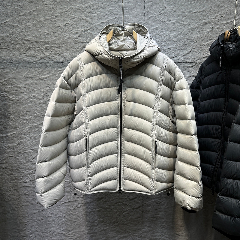 180g 90% White Duck down Lightweight Outdoor Warm Quilted Genuine Ribbed Hooded down Jacket for Men and Women