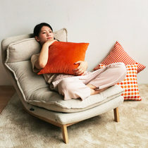 Pumpkin Color Geometric Hug Pillowcase Modern Minima Sofa Cushions Sample room leaning on pilloweg Thousand Birds Light Lavish Orange Waist Pillow