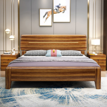 New Ujin wood solid wood bed 1 8 m Nordic log double bed air pressure storage bed 1 5m furniture