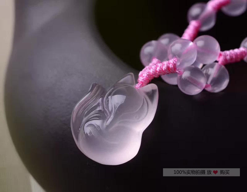 Vòng chân Amethyst tự nhiên Màu hồng pha lê Opal Nhỏ Fox Vòng tay dệt kim Phụ nữ Wang Taohua - Vòng chân cửa hàng phụ kiện