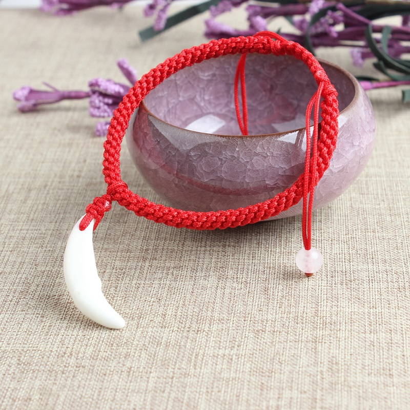 Spike Bracelet SpongeBob Đàn ông và Phụ nữ Cá tính Vòng chân đỏ Dây bện Chó Răng Thực tế Chó đen Răng thủy triều Đơn giản - Vòng chân lắc chân nữ vàng đẹp