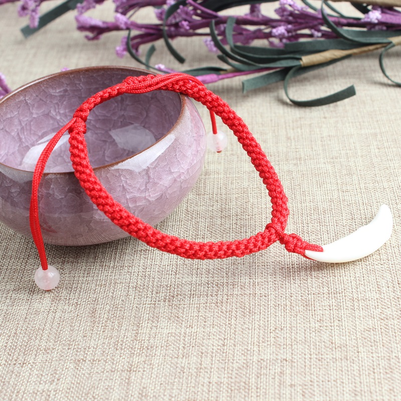Spike Bracelet SpongeBob Đàn ông và Phụ nữ Cá tính Vòng chân đỏ Dây bện Chó Răng Thực tế Chó đen Răng thủy triều Đơn giản - Vòng chân lắc chân nữ vàng đẹp